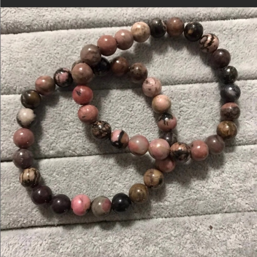 New Rhodonite 8mm Beaded Stretchy Stretch Bracelets Crystal Gemstone